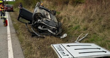 THL 1 Unfall auf der B85 Marcher Berg